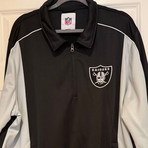 NFL Raiders Black and White Quarter-Zip